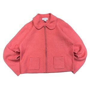 Talbots Peach Wool Zip Up Jacket